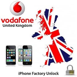 آنلاک شبکه گوشیهای آیفون با اپراتور Vodafone UK